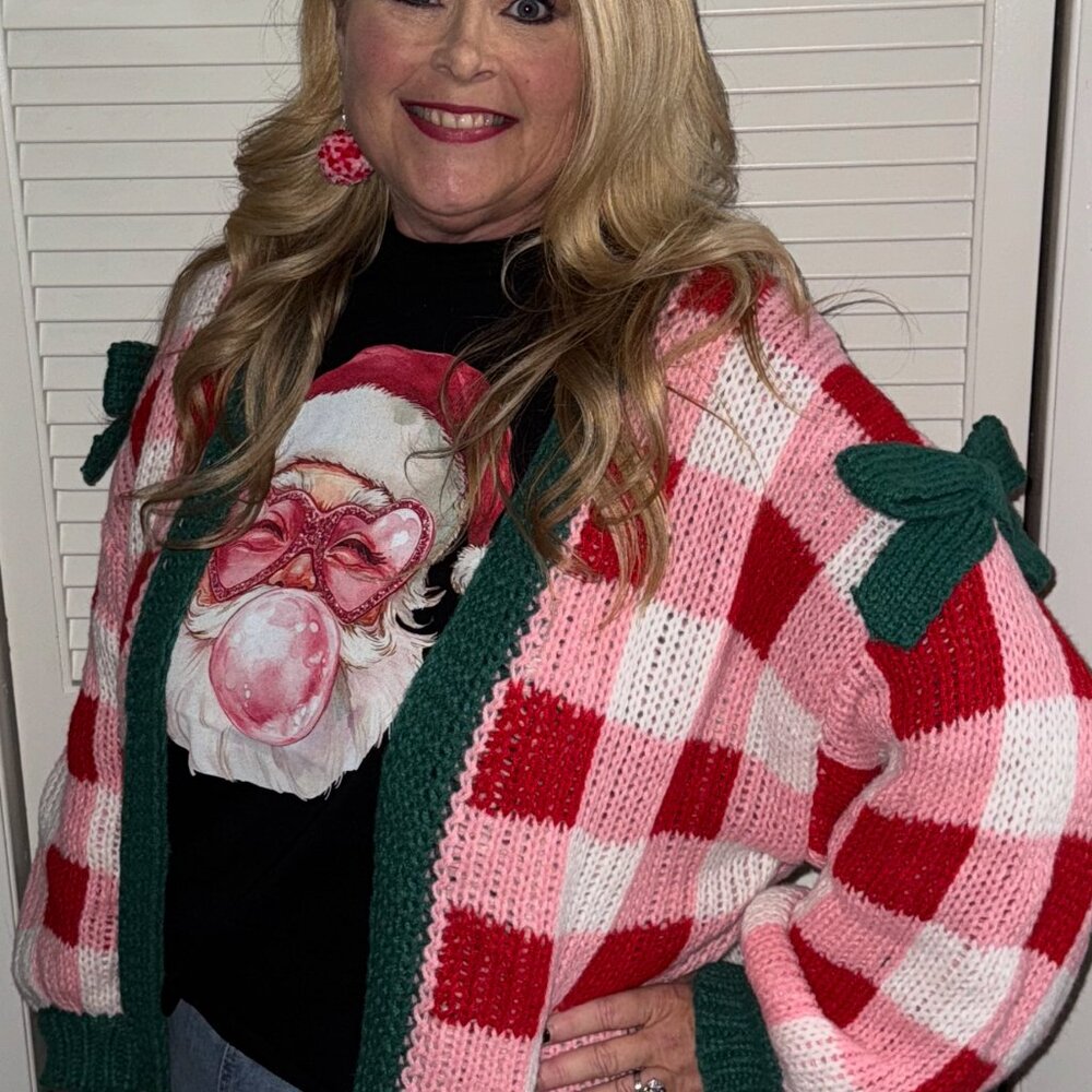 NEW Bibi Holiday Cardi with bow detail